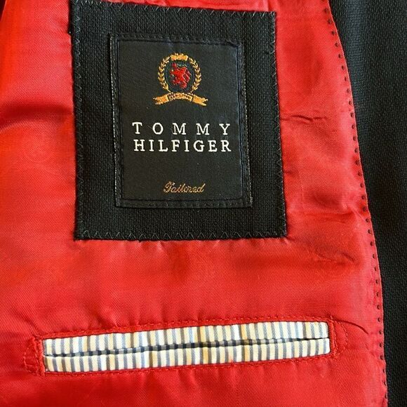 Tommy Hilfiger Mens Navy Blue Center Vent 2 Button Blazer - Picture 5 of 8